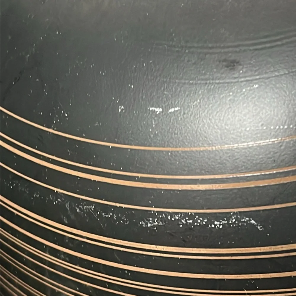 MCM 1964 Pyrex Terra Matte Black/Brown Striped 4 Qt Nesting Mixing Bowl #404